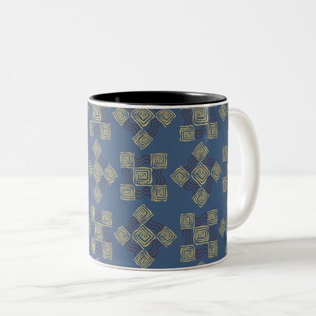 Blommönstret coola Två-Tonad mugg (Framsida höger)