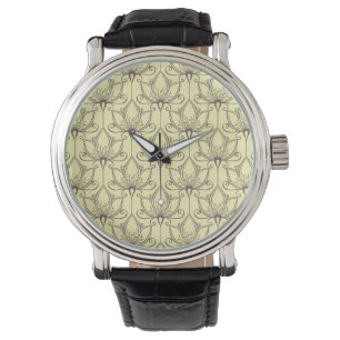 Blommönstret Cream Armbandsur
