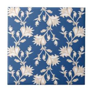 Blommönstret Cream och White Victorian Kakelplatta