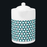 Blommönstret Cute Aqua Blue och White<br><div class="desc">Tekanna av Blommönstret Cute Aqua Blue och White</div>
