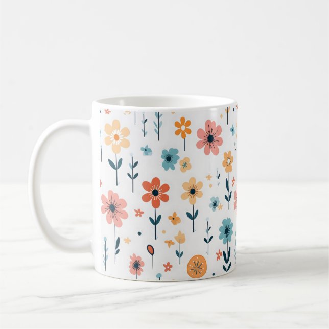Blommönstret Cute Flowers Kaffemugg (Vänster)
