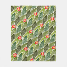 Blommönstret Cute Groovy Hippie Red Grönt Daisy