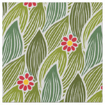 Blommönstret Cute Groovy Hippie Red Grönt Daisy