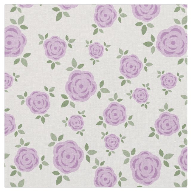 Blommönstret Cute Lavender Tyg (Närbild)