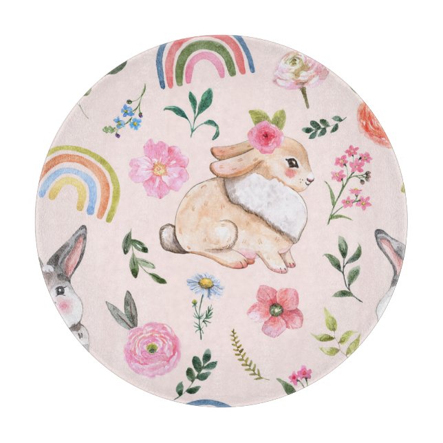 Blommönstret Cute Påsk-kaniner (Framsidan)