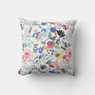 Blommönstret Cute Pastel Multi-Färg Kudde