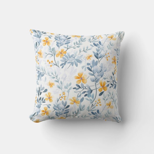 Blommönstret Cute Vintage Inspired Kudde (Framsida)