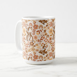 Blommönstret Cute Woodland Baby Hjort Kaffemugg