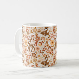 Blommönstret Cute Woodland Baby Hjort Kaffemugg