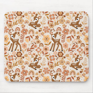 Blommönstret Cute Woodland Baby Hjort Musmatta