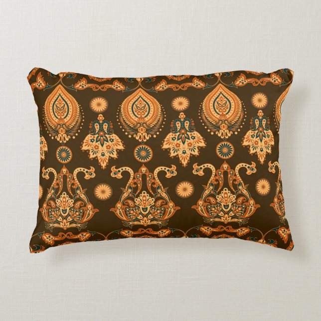 Blommönstret Damask stil sömlös Prydnadskudde (Framsidan)