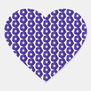 Blommönstret Deep Violet God God morgon Hjärtformat Klistermärke