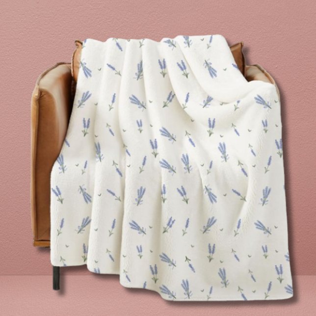 Blommönstret Dorm Lavender Wildblomme Fleecefilt (lavender throw blanket)