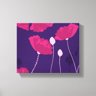 Blommönstret Dreamy Rosa Poppy Canvastryck
