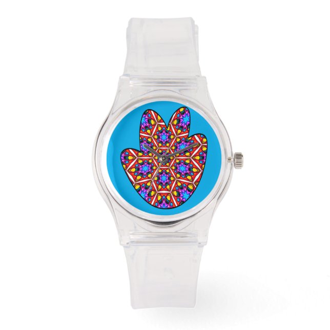 Blommönstret elegant Abstrakt Armbandsur (Framsida)