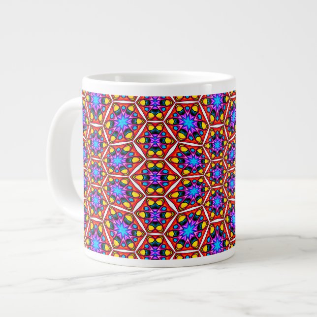 Blommönstret elegant Abstrakt Jumbo Mugg (Framsida vänster)
