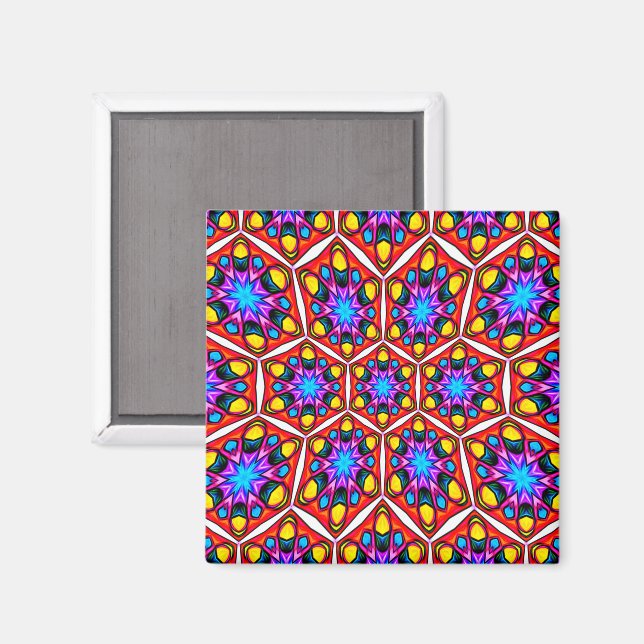 Blommönstret elegant Abstrakt Magnet (Front/Back)