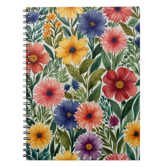 Blommönstret elegant anteckningsbok (Framsidan)