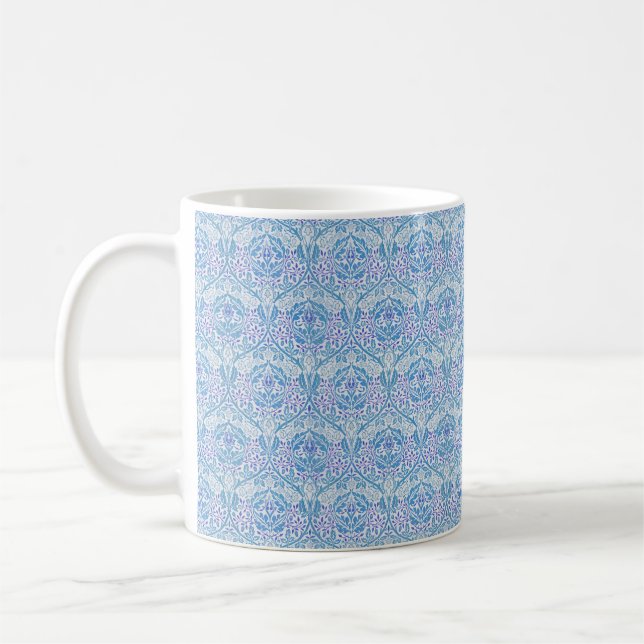 Blommönstret elegant blått kaffemugg (Vänster)