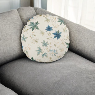 Blommönstret elegant Boho Vintage Maple Löv Rund Kudde