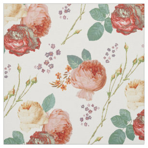 Blommönstret elegant Chic Rosa ros Tyg