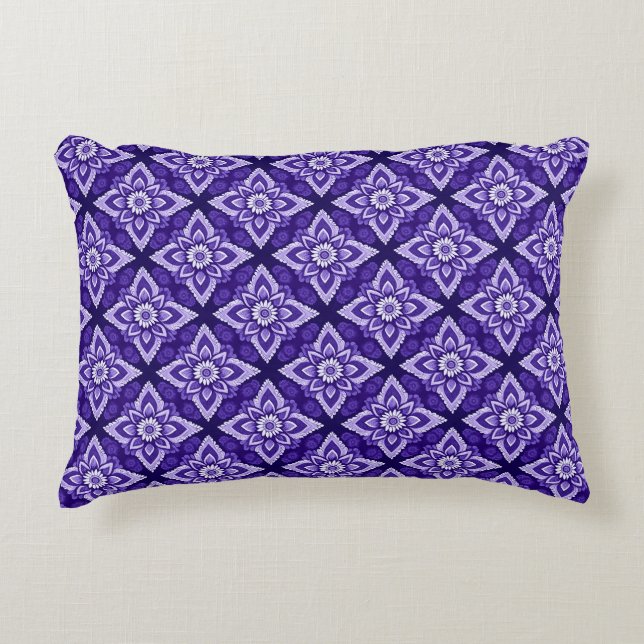 Blommönstret elegant Decorative Boho Prydnadskudde (Framsidan)