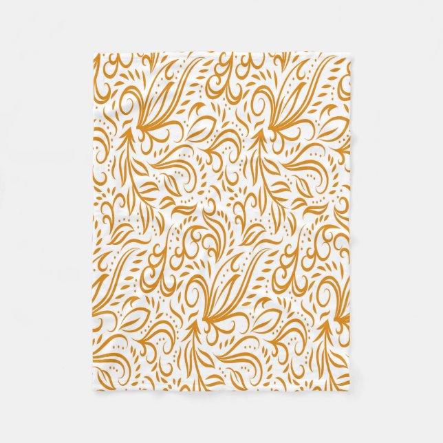 Blommönstret elegant fleecefilt (Framsidan)