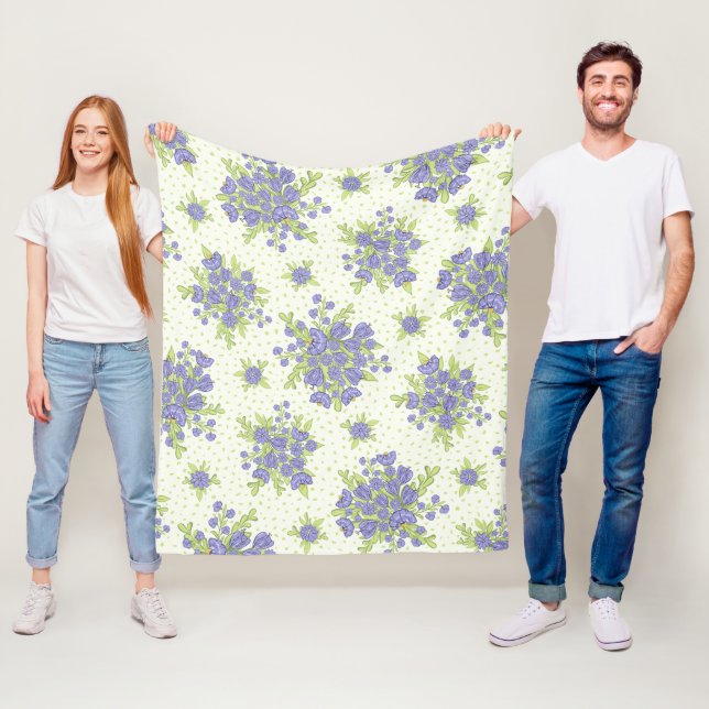 Blommönstret elegant fleecefilt (På plats)