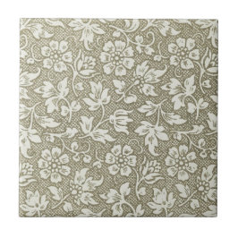 Blommönstret elegant Fransk Vintage Beige  Kakelplatta