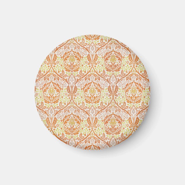 Blommönstret elegant Orange Magnet (Framsidan)