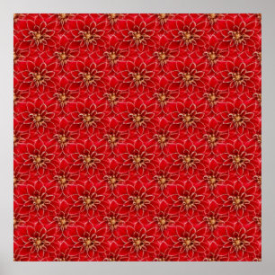 Blommönstret elegant Red Poster