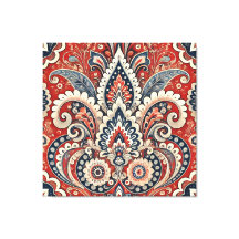 Blommönstret elegant Red, White & Blue Paisley