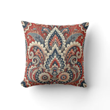 Blommönstret elegant Red, White & Blue Paisley