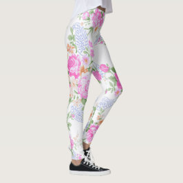 Blommönstret elegant Rosa ros vattenfärg | Leggings