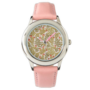 Blommönstret elegant vattenfärg armbandsur