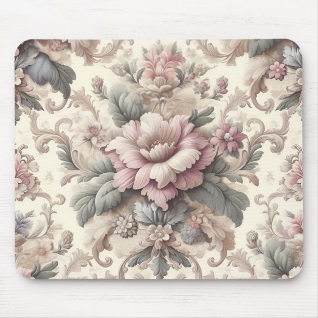 Blommönstret elegant Vintage Musmatta (Framsidan)