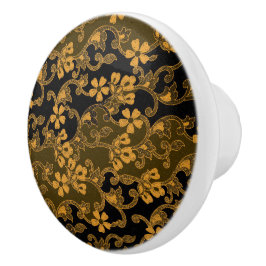 Blommönstret elegant Vintage | Svart och Guld Knopp