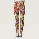 Blommönstret Färg höstfällning Leggings<br><div class="desc">Färgstarka höstfällda Blommönster med söt,  feminin,  orustisk land-stuga mönster av blommor i plommonskuggor,  bränd orange,  saffrangult och sage-grönt. Kontakta oss på cedarandstring@gmail.com om du behöver hjälp med designen.</div>