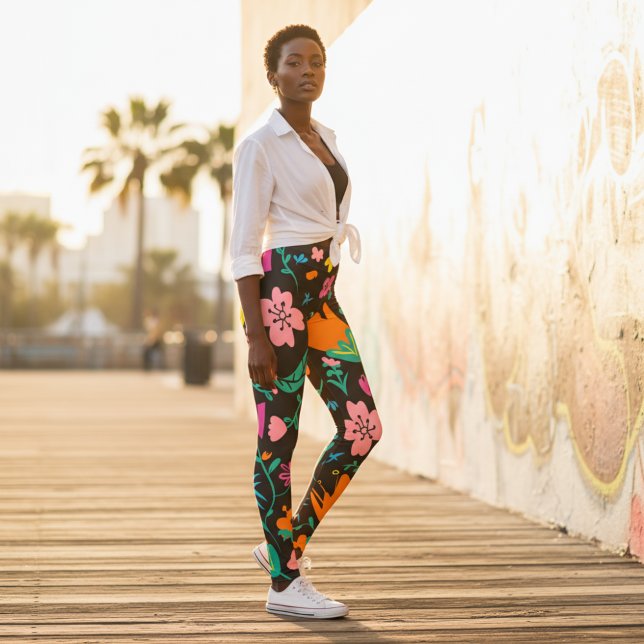 Blommönstret Färgämnen för vattenfärger Leggings (Skapare uppladdad)