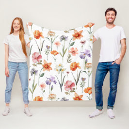 Blommönstret Färgfärg för Wildblomma Fleecefilt