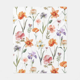 Blommönstret Färgfärg för Wildblomma Fleecefilt