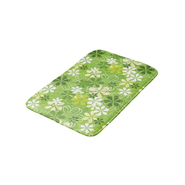 Blommönstret Färgkonsthämtning - natur Badrumsmatta (Vinklad)