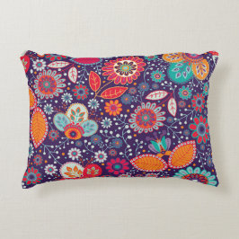 Blommönstret Färgkonsthämtning - natur Prydnadskudde