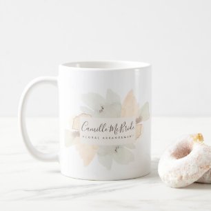 Blommönstret Feminhandsmålat vattenfärgsfärg Kaffemugg