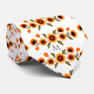 Blommönstret Fet Retro i Orange Gult Black Slips
