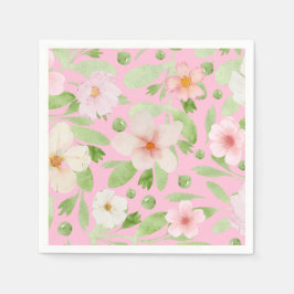 Blommönstret Fintvätt av pastellrosa Pappersservett