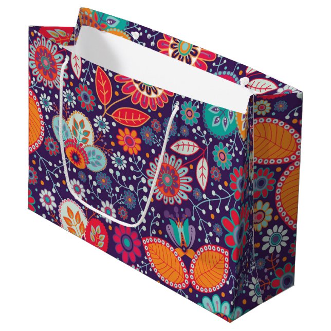 Blommönstret för färgstark batikillustration av na (Framsidan Vinklad)