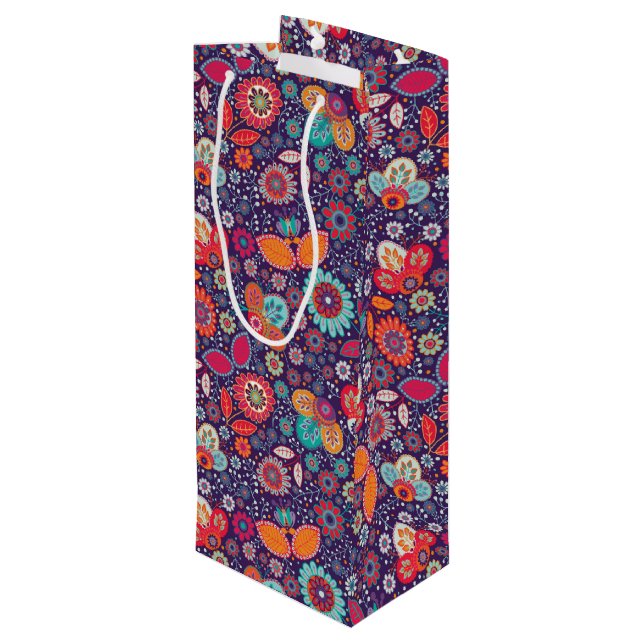 Blommönstret för färgstark batikillustration av na (Baksidan Vinklad)