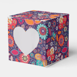 Blommönstret för färgstark batikillustration av na presentaskar