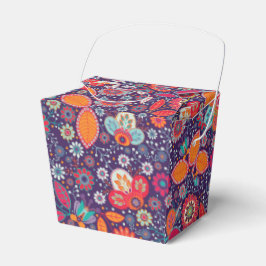 Blommönstret för färgstark batikillustration av na presentaskar